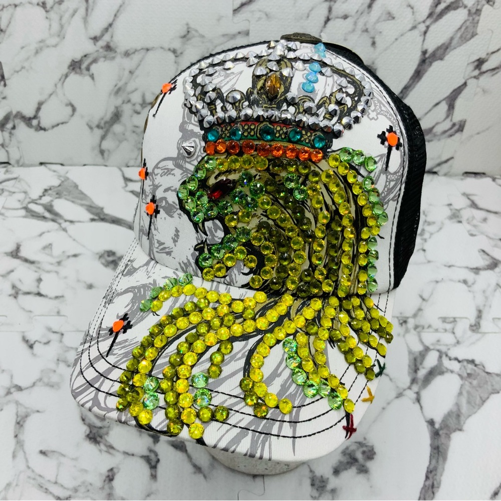 Men’s Lion King Rhinestone Trucker Hat by Rebel Spirit